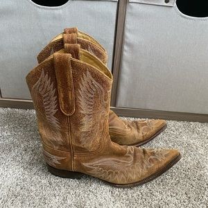 Old gringo suede mid calf pointed toe boots